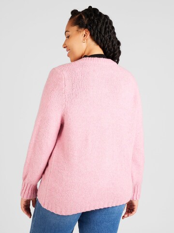 ONLY Carmakoma Knit Cardigan 'CALISTA' in Pink