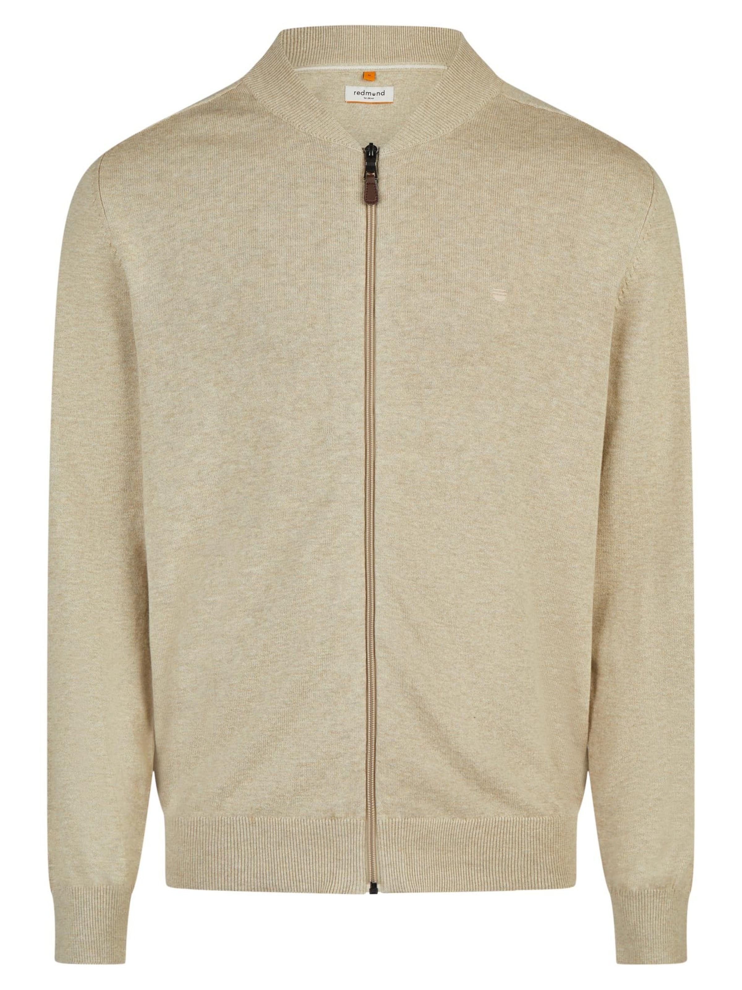 redmond Strickjacke 'Basic'‌‌‌‌‌‌ in Beige: Vorderseite
