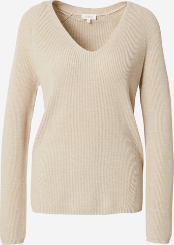 s.Oliver Pullover in Beige: Vorderseite