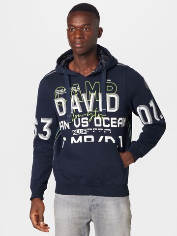 CAMP DAVID Sweatshirt 'Ocean´s Seven II' in Blue: front