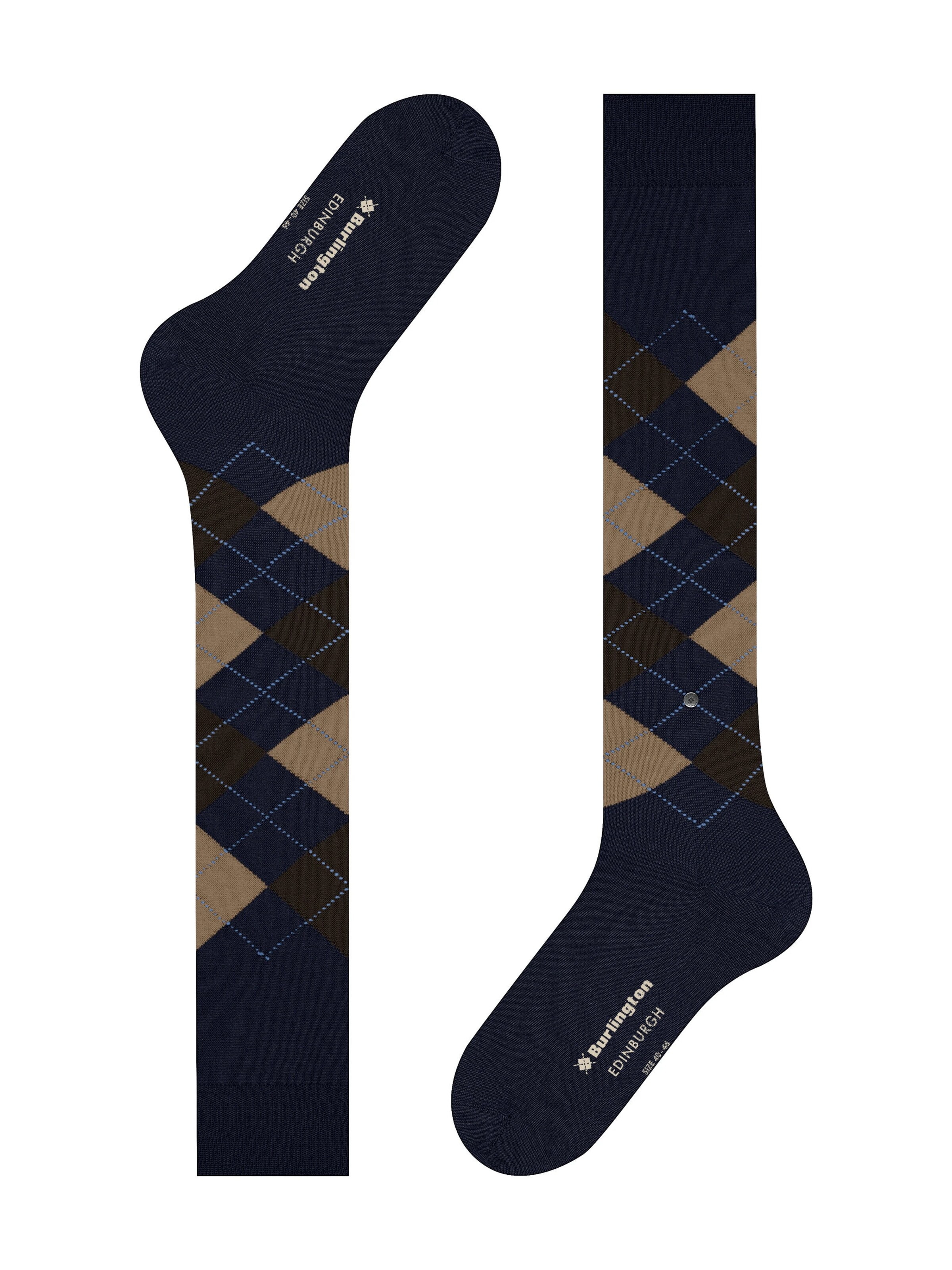 BURLINGTON Knee High Socks 'Edinburgh' in Blue