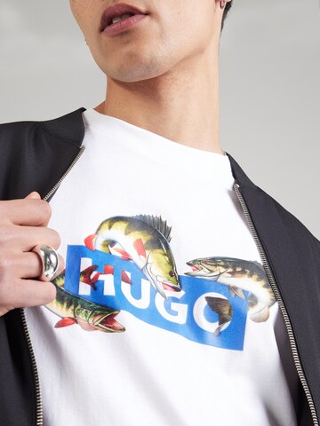 HUGO Póló 'Nalotrix' - fehér