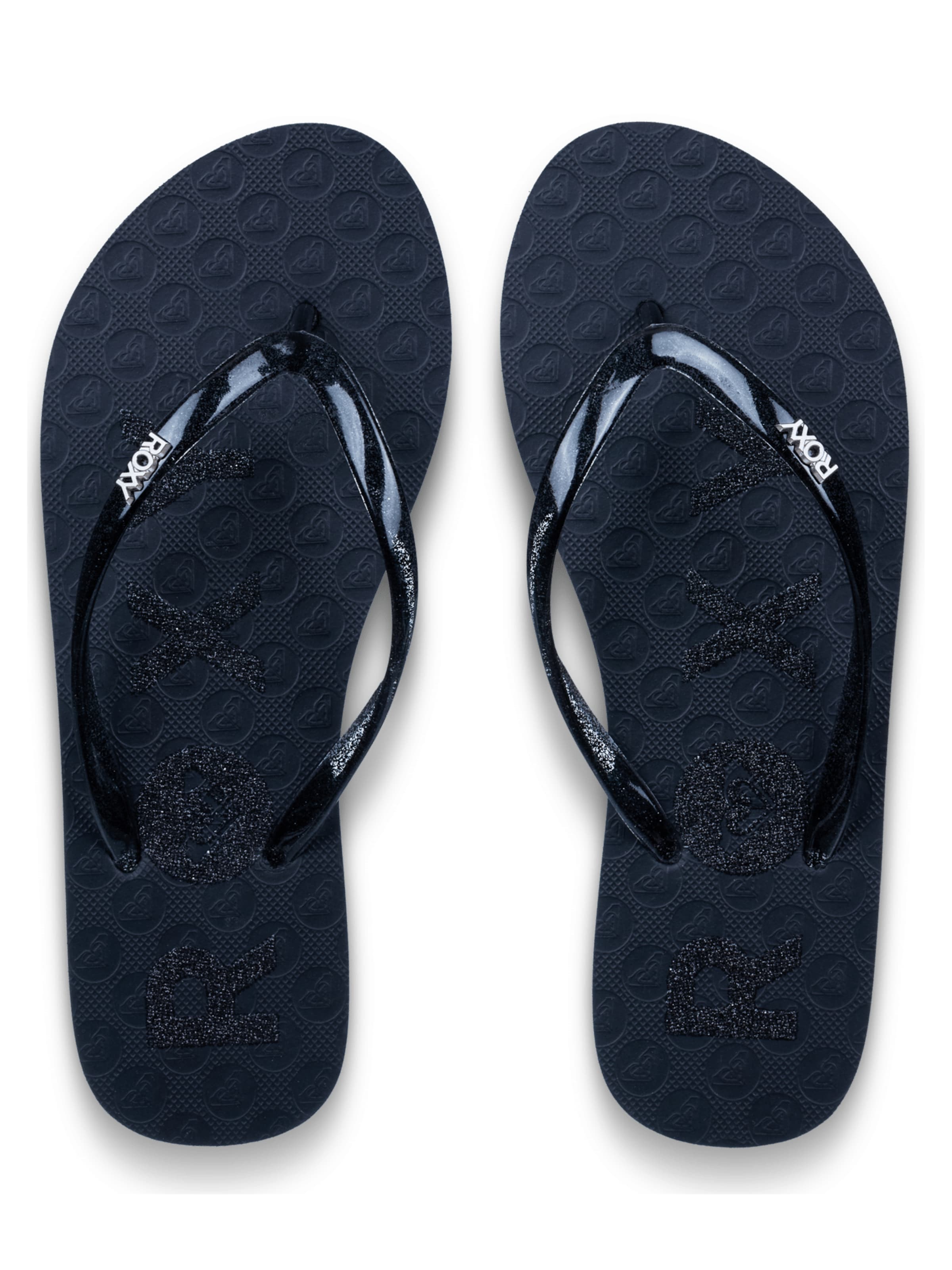 ROXY T-Bar Sandals 'Viva Sparkle' in Black