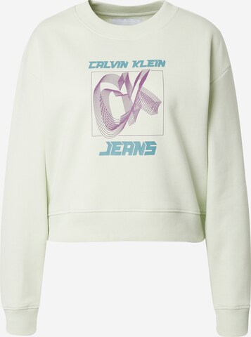 Sweat-shirt 'Relaxed' Calvin Klein Jeans en vert : devant