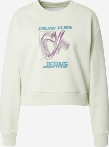 zaļš Calvin Klein Jeans Sportisks džemperis 'Relaxed': no priekšpuses