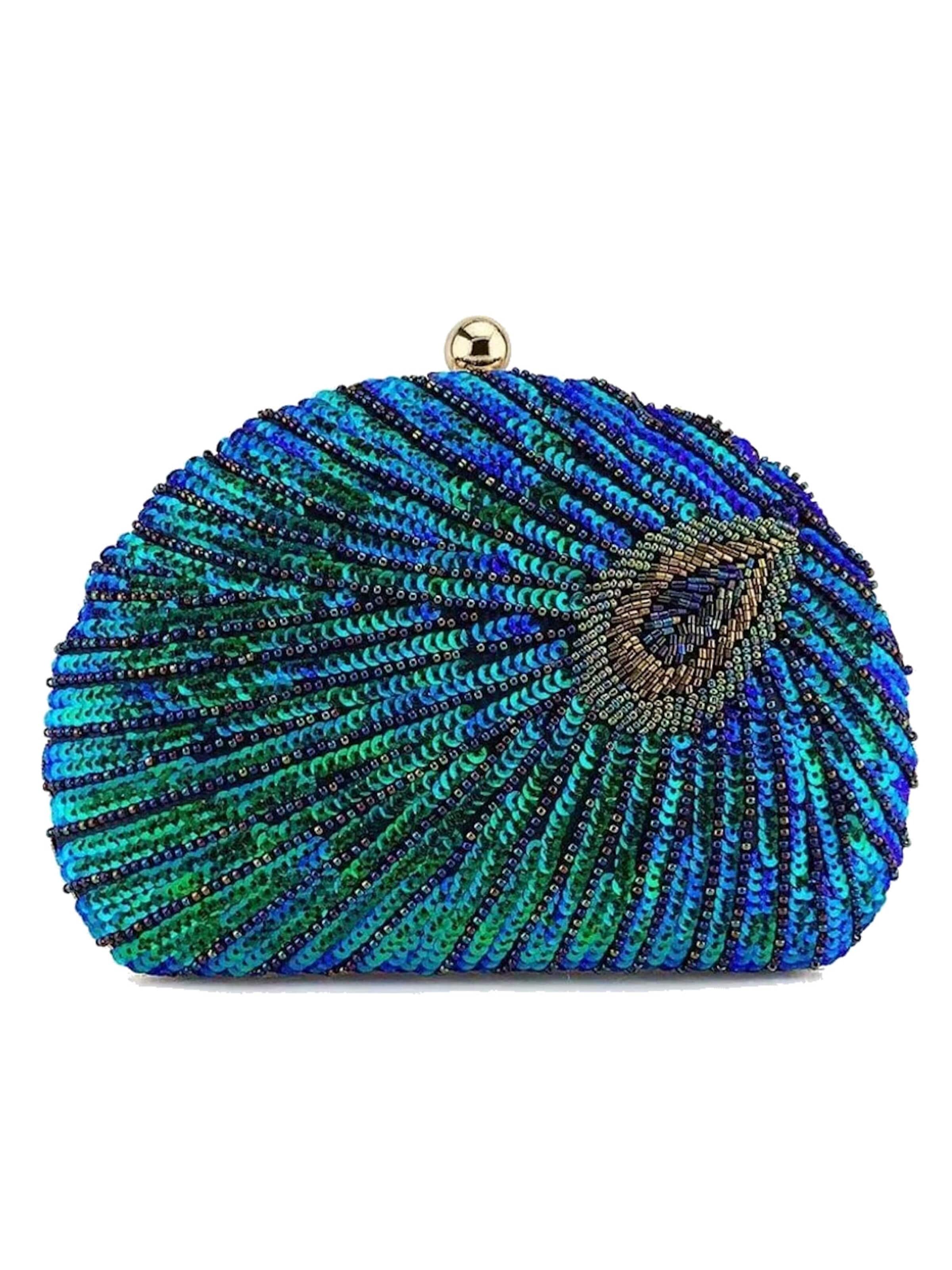 Tomshop24-7 Clutch 'Pfau'‌‌‌ in Blau