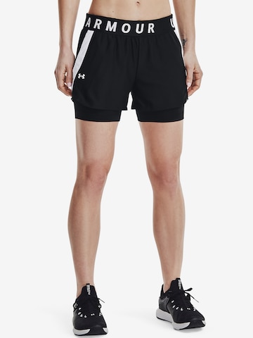 UNDER ARMOUR Regular Workout Pants 'Play Up' in Black: front