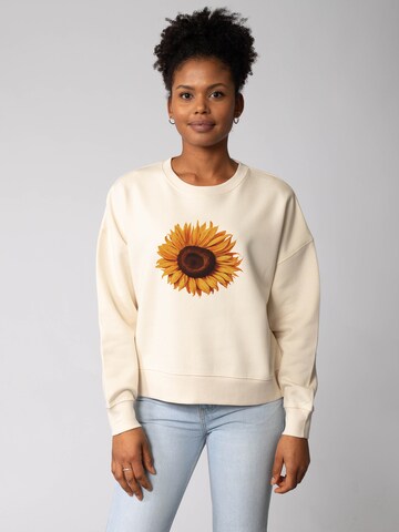 Felpa 'Sonnenblume ' di Watapparel in beige: frontale