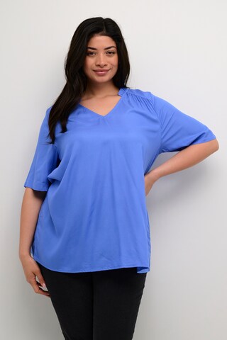 KAFFE CURVE Blouse 'Tine' in Blue: front