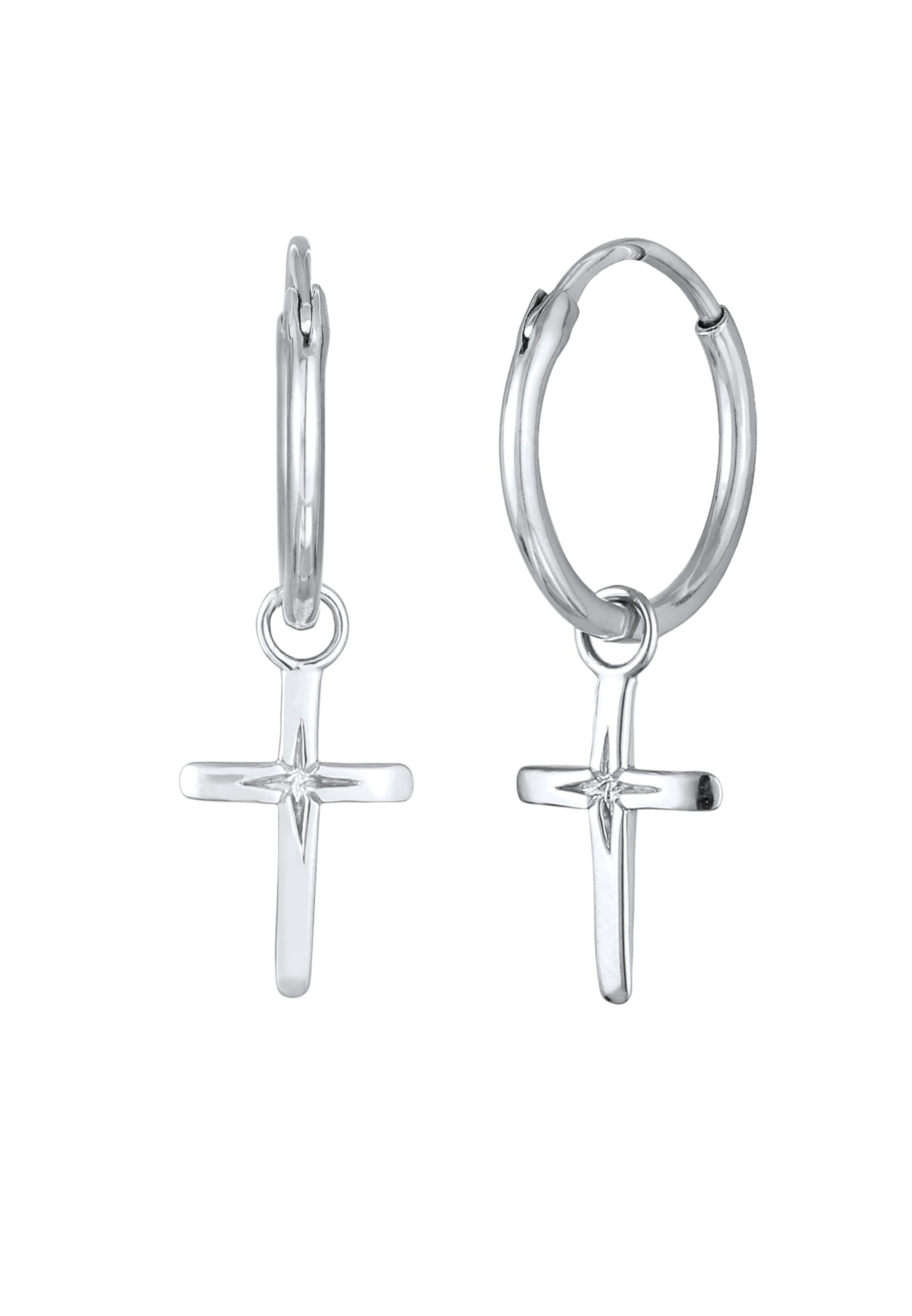 ELLI Oorbellen 'Kreuz' in Zilver: voorkant