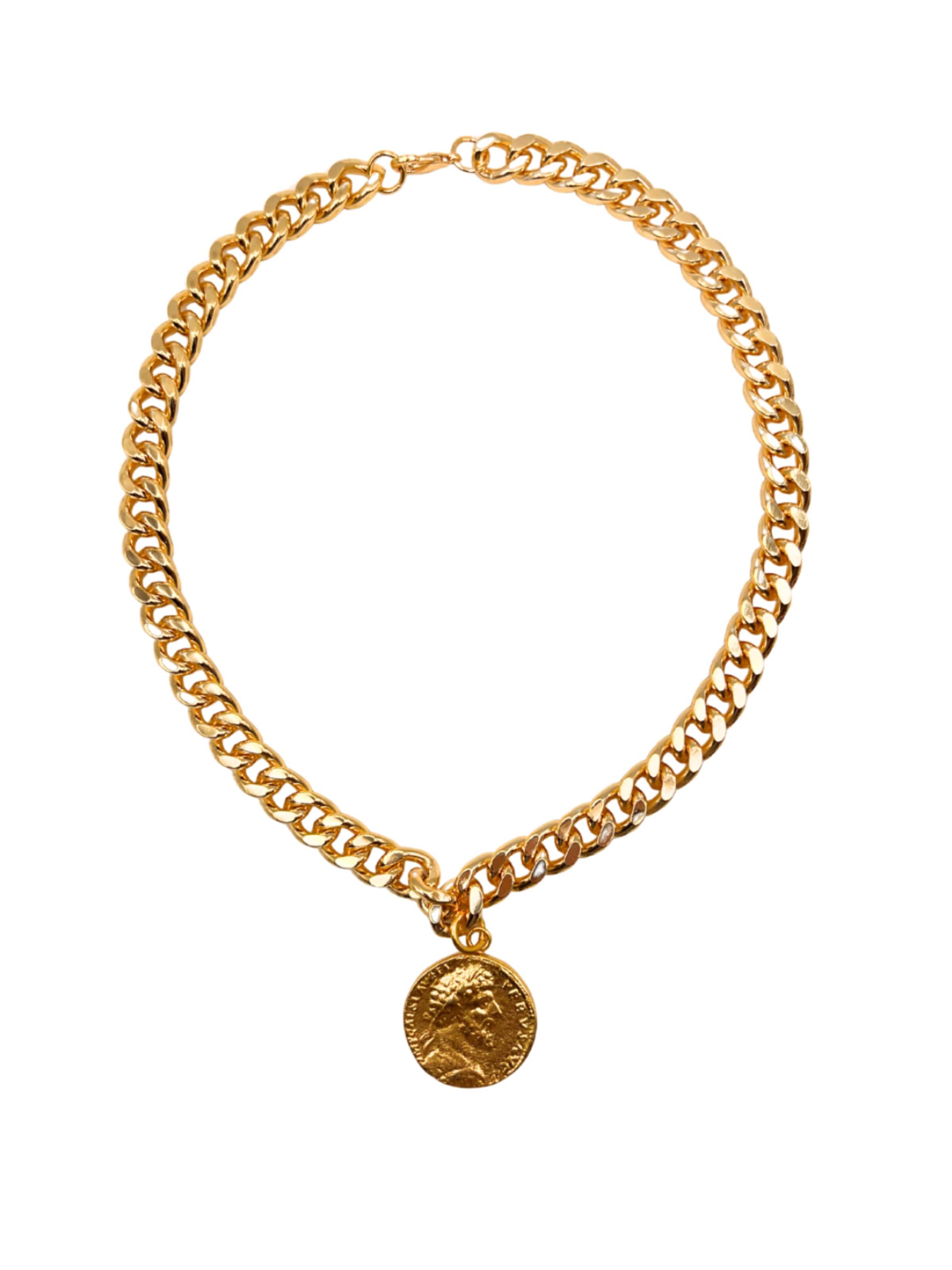 Les Reines Halsband 'Gilded Grace' i guld: framsida