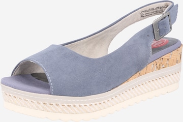 JANA Дамски обувки на ток с отворена пета в синьо: отпред