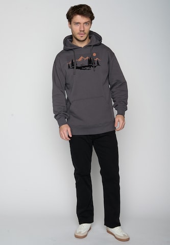 GREENBOMB Sweatshirt 'Bike Mountain Pines' in Grijs