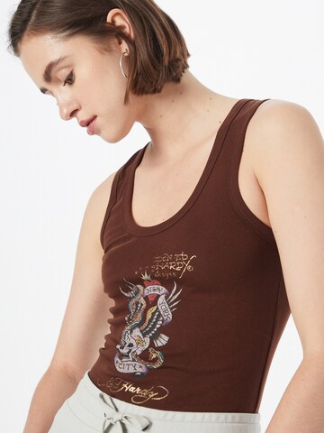 Ed Hardy - Top 'NEW YORK CITY' en marrón