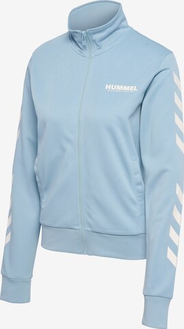 Hummel Athletic Zip-Up Hoodie 'Legacy Poly' in Blue