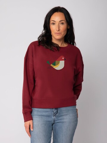 Watapparel Sweatshirt 'Vogel ' in Rot: Vorderseite