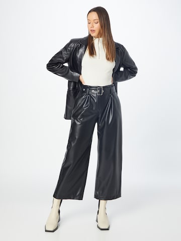 HUGO Red Wide leg Pleat-front trousers 'Hekelli' in Black