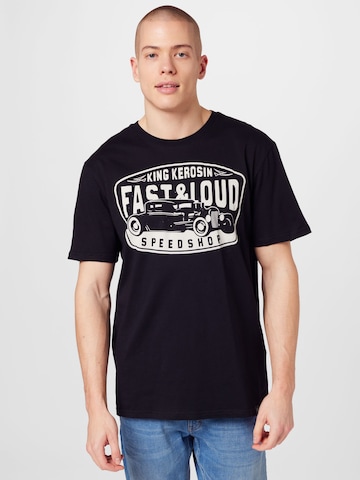 King Kerosin Shirt 'Fast &Loud' in Zwart: voorkant