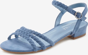 LASCANA - Sandalias con hebilla en azul: frente