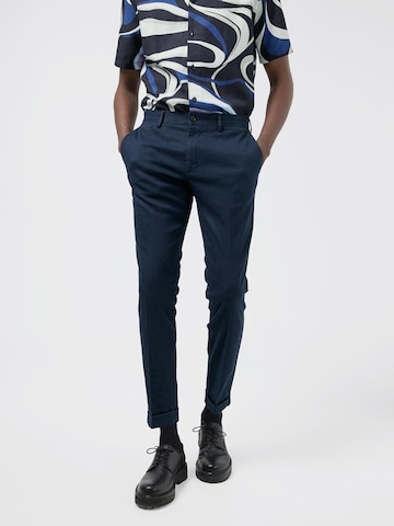 J.Lindeberg Pleated Pants in Blue: front