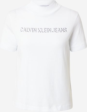 Tricou de la Calvin Klein Jeans pe alb: față