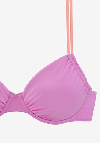 VENICE BEACH Koszulkowy Sportowa góra bikini w kolorze fioletowy