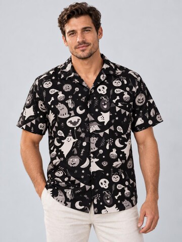 King Kameha Shirt 'Helloween Pumpkin Ghost' in Grijs