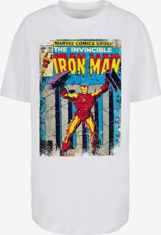 F4NT4STIC Shirt 'Marvel Iron Man Cover' in Wit: voorkant