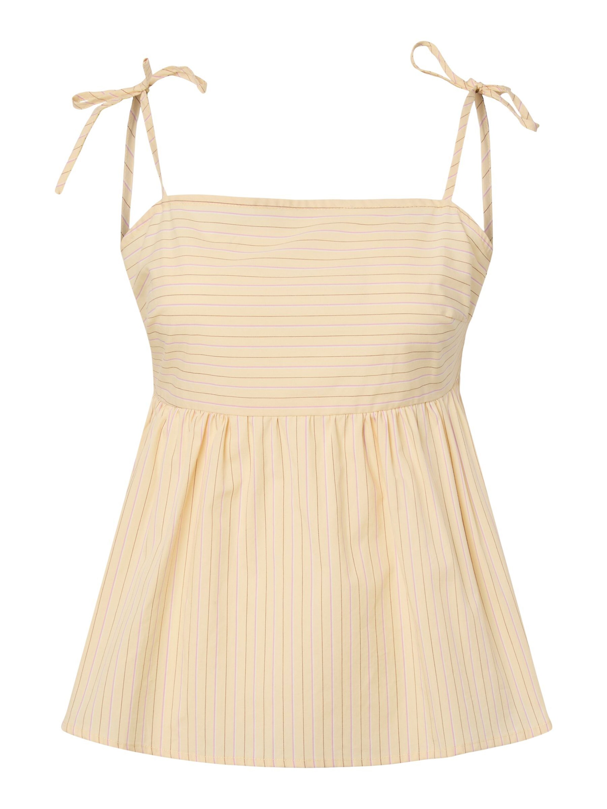 PIECES Haut 'PCApril' en noisette / jaune pastel / violet clair, Vue avec produit