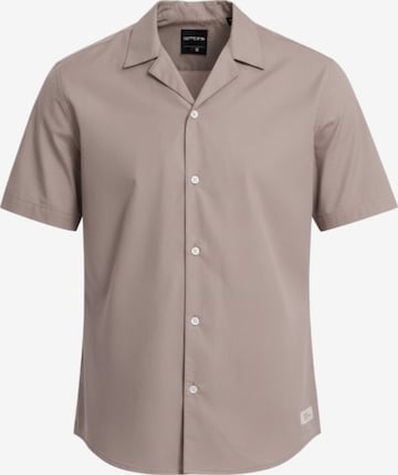 Ombre Comfort fit Overhemd 'OM-SHSS-0168' in Beige: voorkant