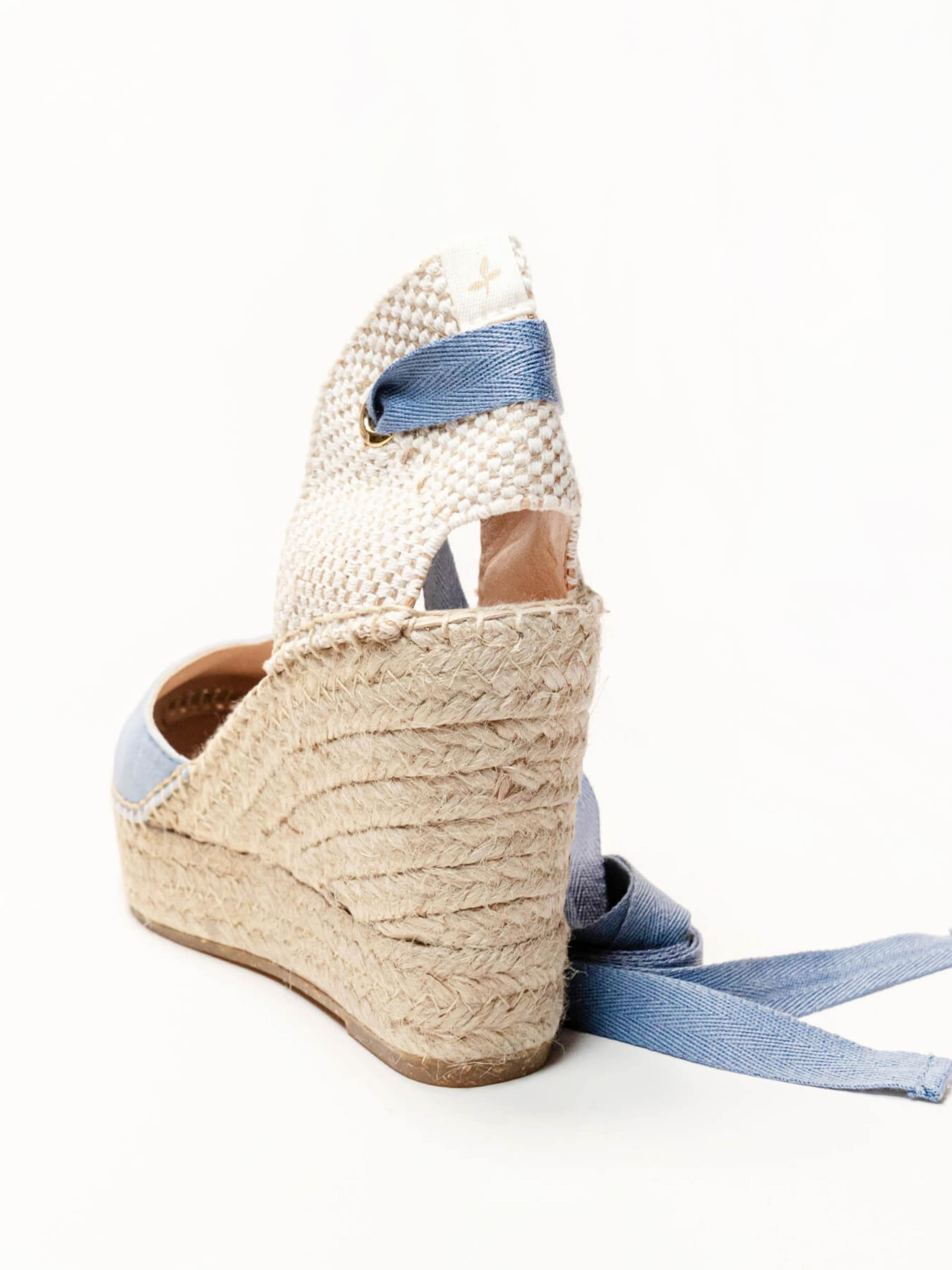 Alhamas Sandal 'Alpargata Cuña 10 cm' in Blue