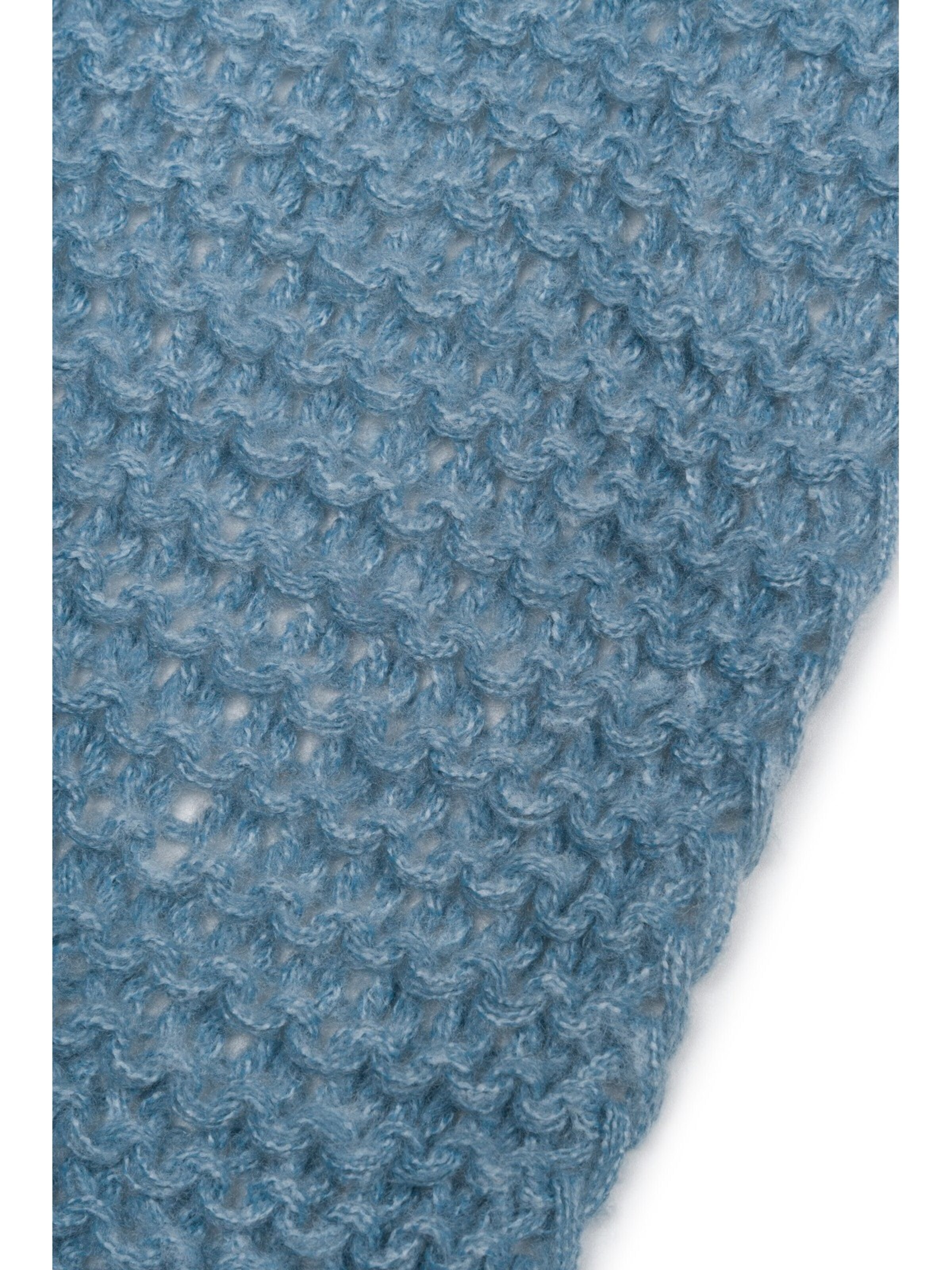 styleBREAKER Schal 'Langer Strick Schal mit Wellen Strickmuster'‌‌ in Blau