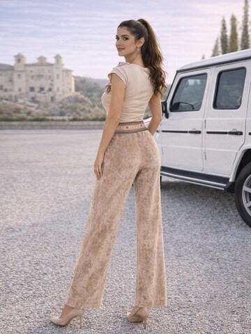 JIORO Wide leg Broek 'ESSENTIALS' in Beige