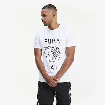 PUMA Performance Shirt 'Franchise Graphic' in White: front
