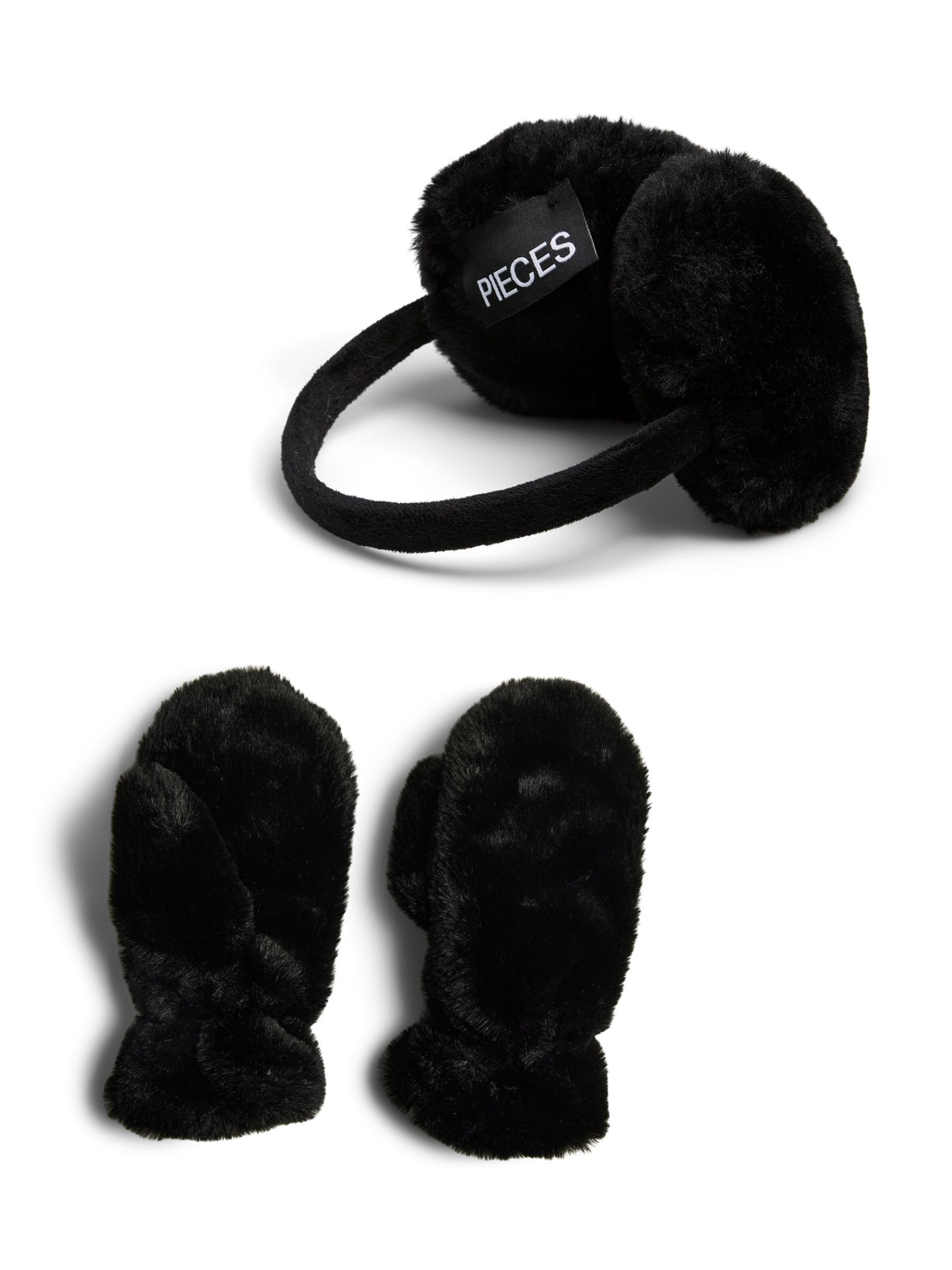 PIECES Oorwarmers 'PCJeanel' in Zwart: voorkant