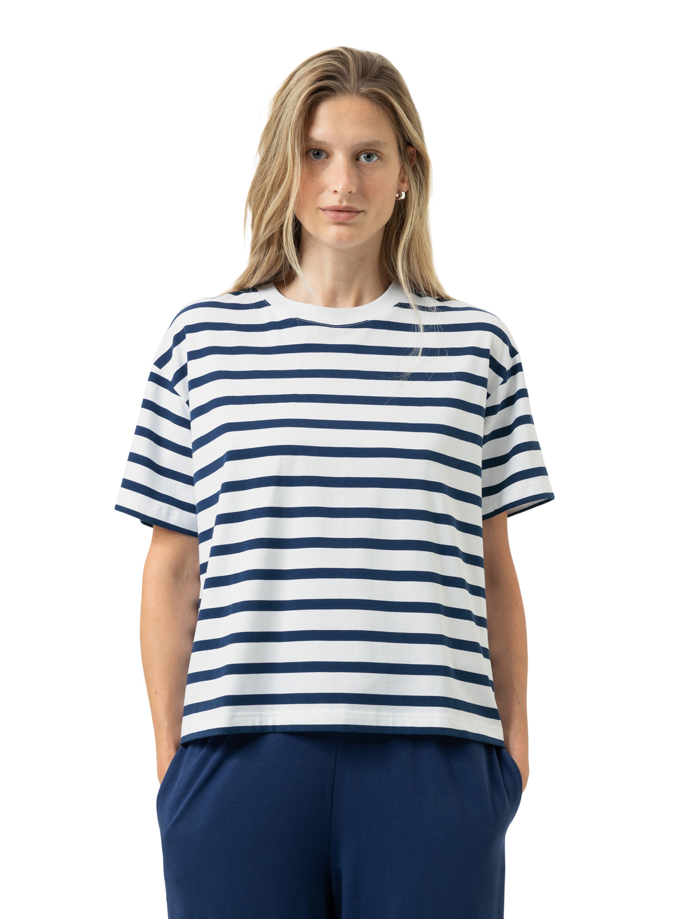 Mey Shirt 'Breezy Stripes' in Blue: front
