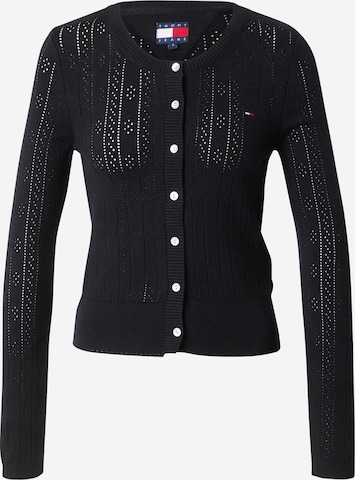 Tommy Jeans Плетена жилетка в черно: отпред