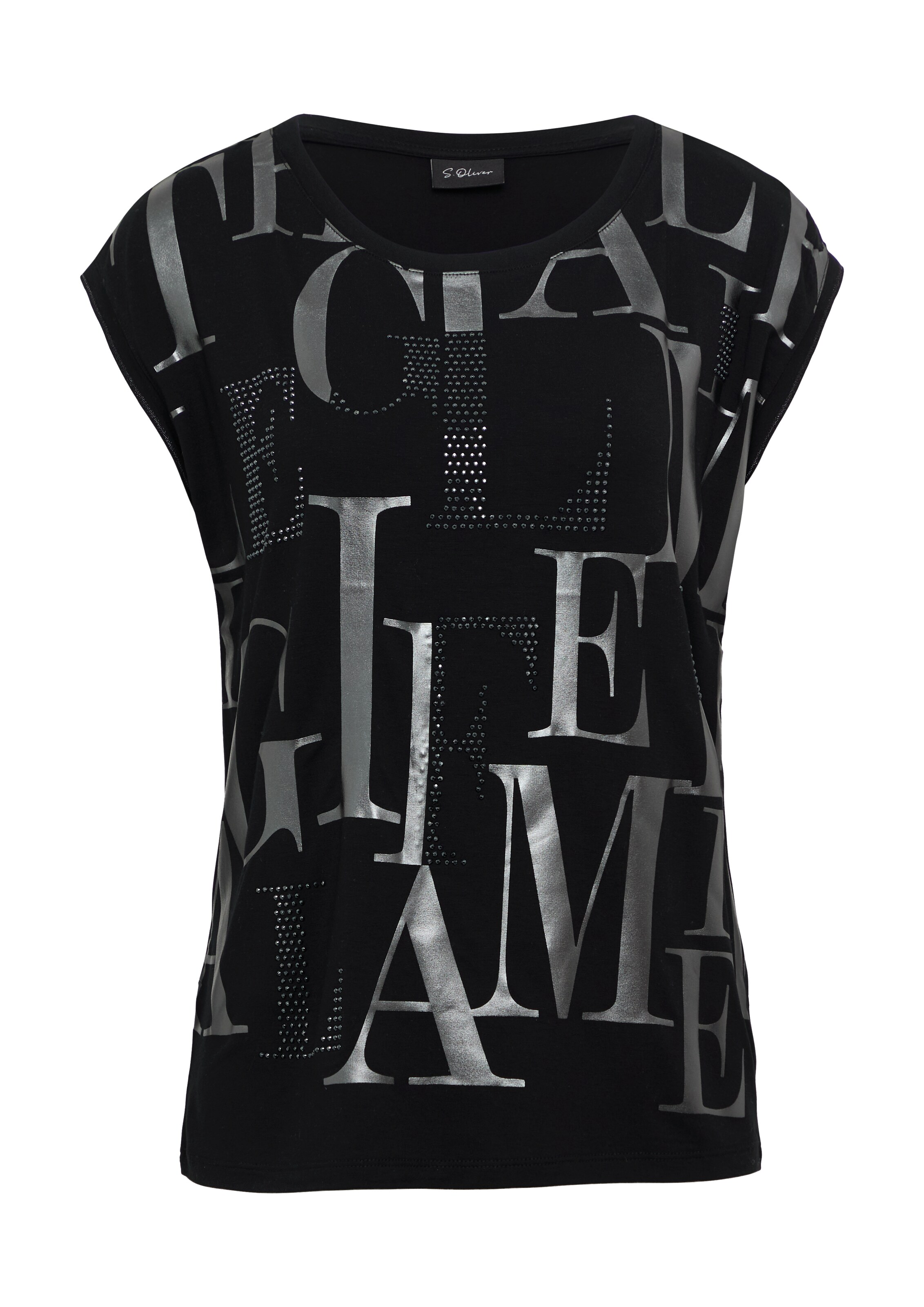T-shirt s.Oliver BLACK LABEL en noir : devant