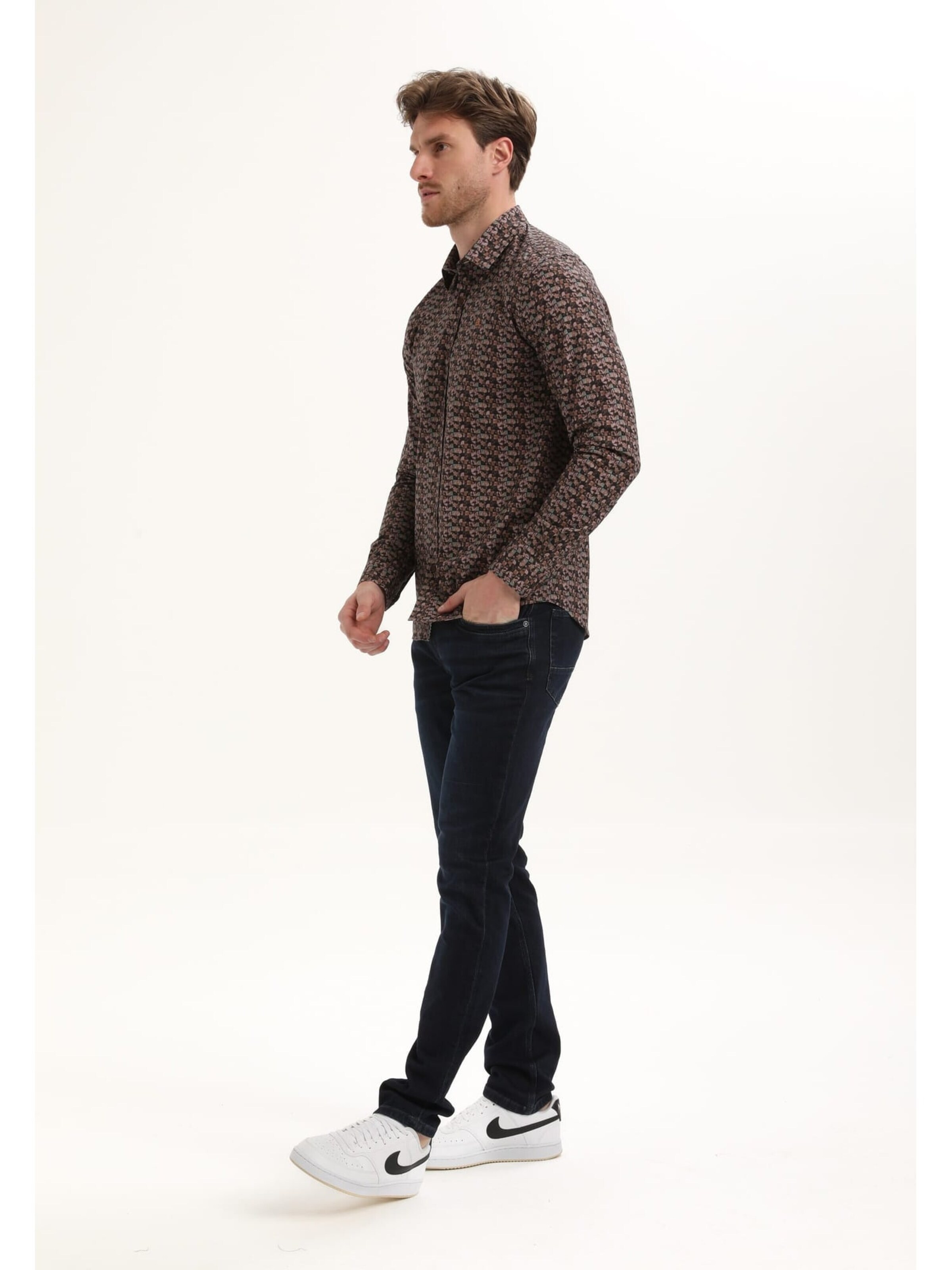 Gabbiano Comfort fit Overhemd in Bruin