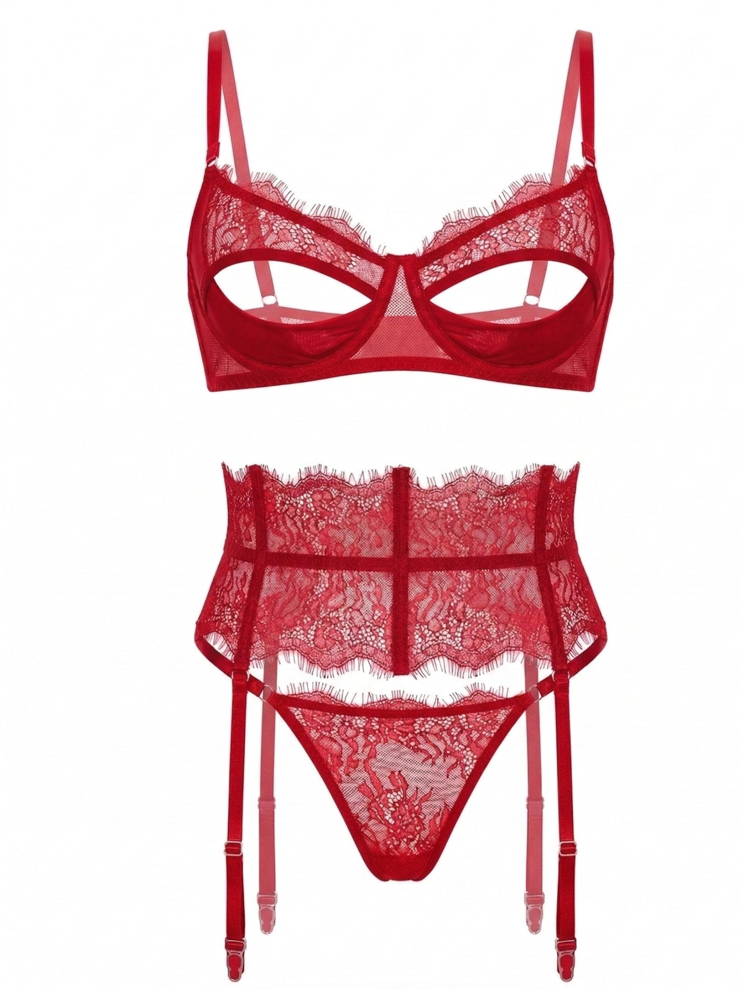 Orchibelle Underwear Sets 'Marlene' in Red: front