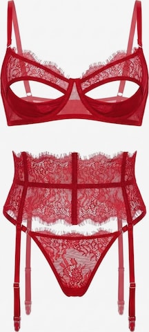 Orchibelle Underwear Sets 'Marlene' in Red: front