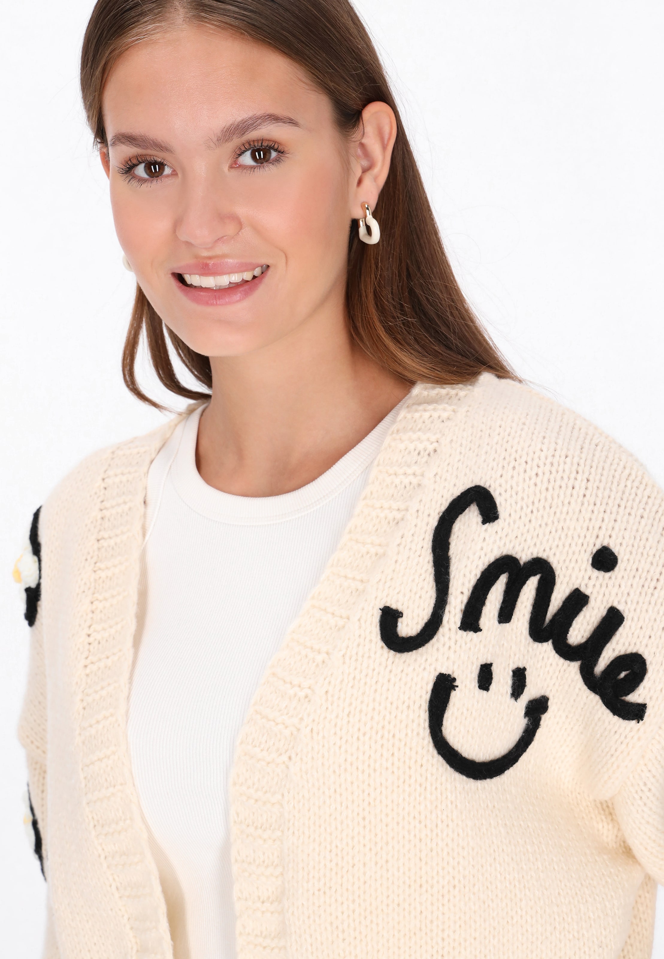 Cardigan swirly en beige