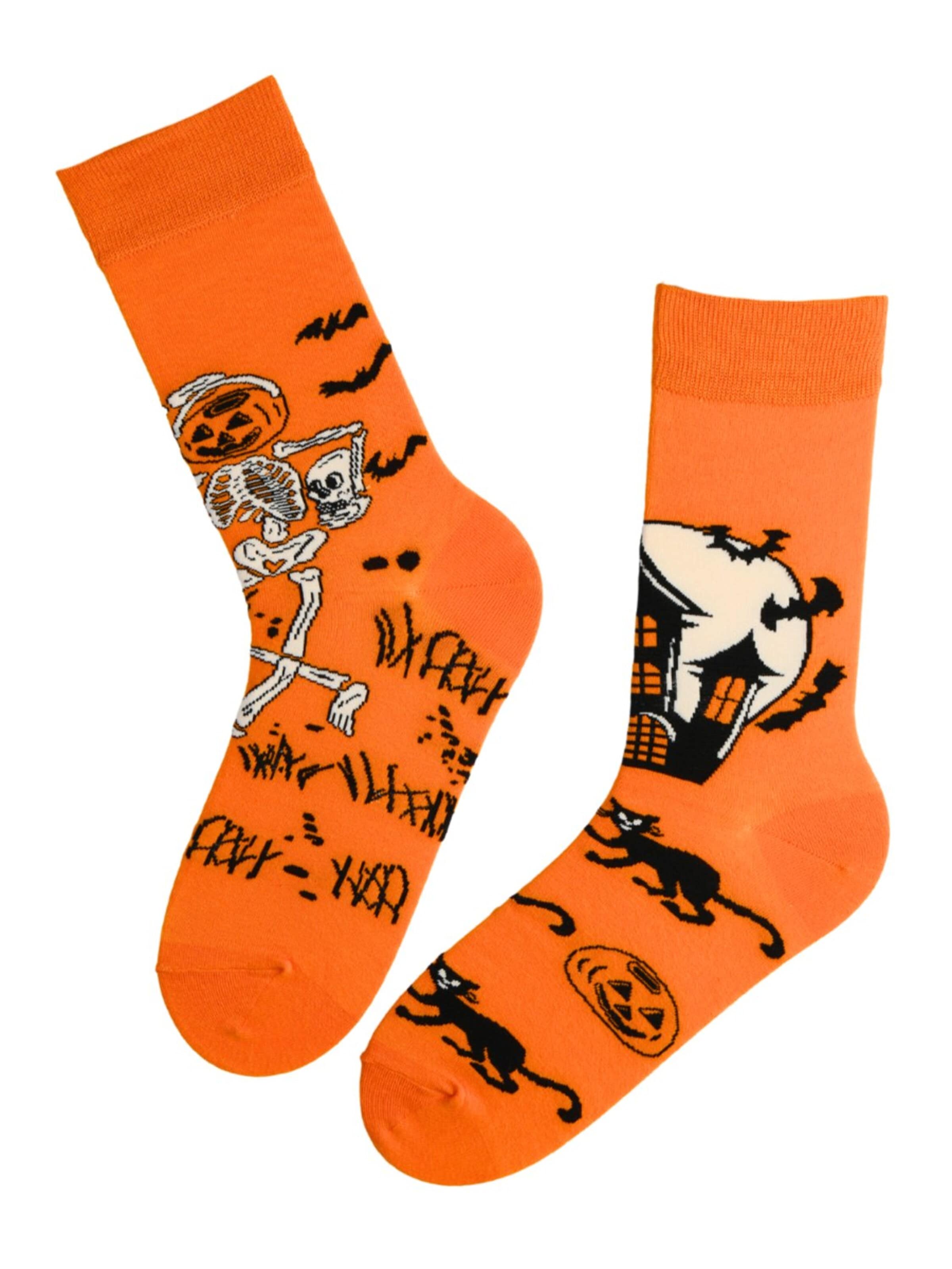 Sokisahtel Socks 'GORY Halloween socks' in Orange: front