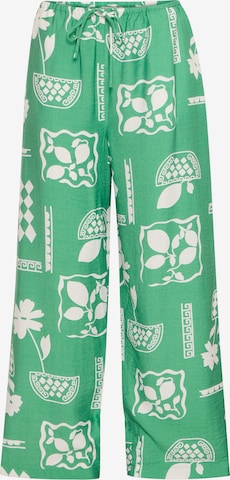 ICHIWide Leg/ Široke nogavice Hlače 'IHYETTA' - zelena boja: prednji dio