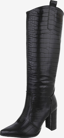 Ital-Design Stiefel in Schwarz: Vorderseite