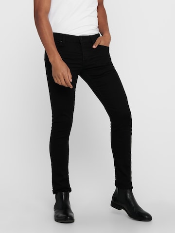 Only & Sons Skinny Jeans 'Loom' in Schwarz: predná strana