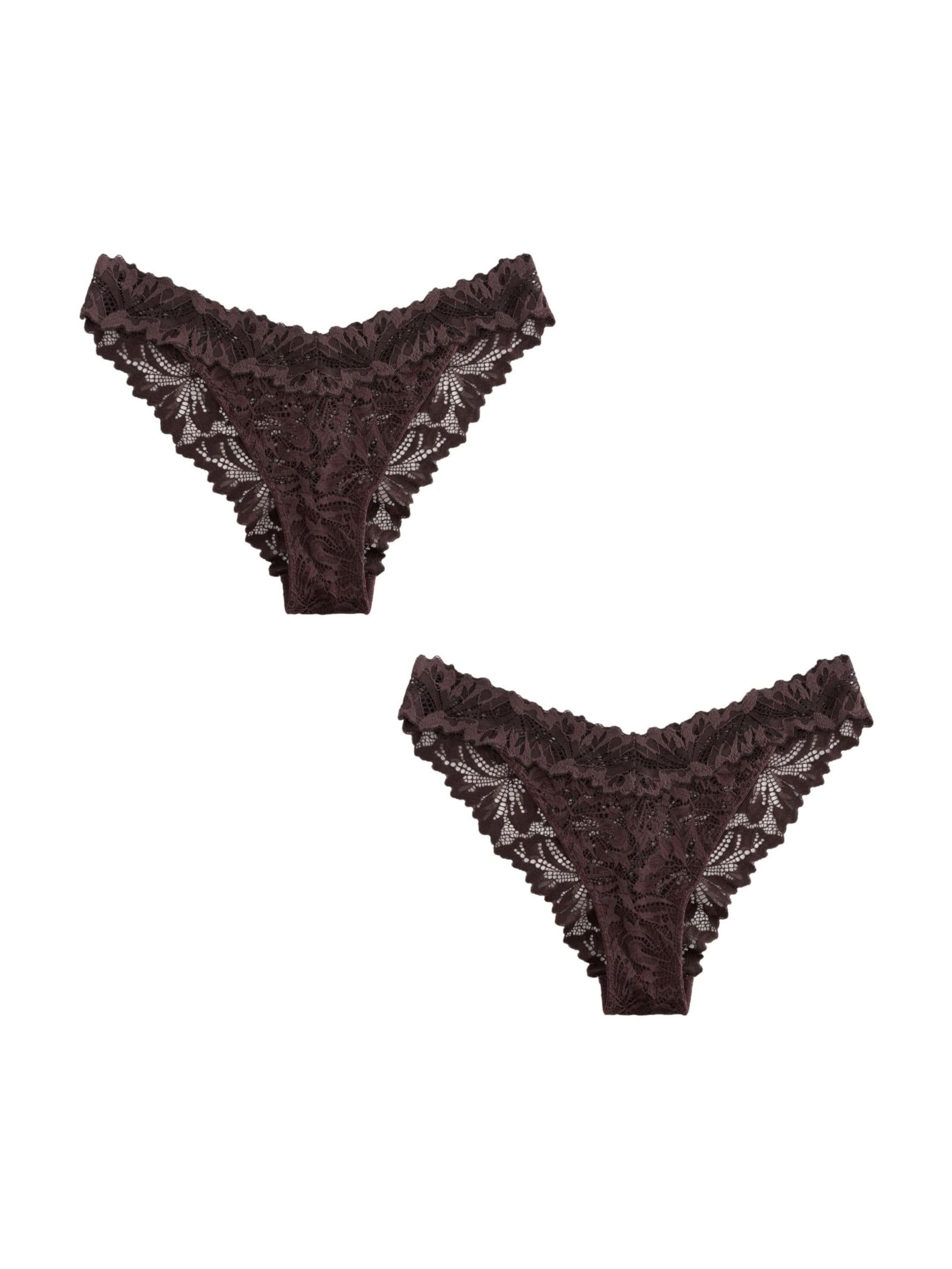 Next Стринг в кафяво: отпред