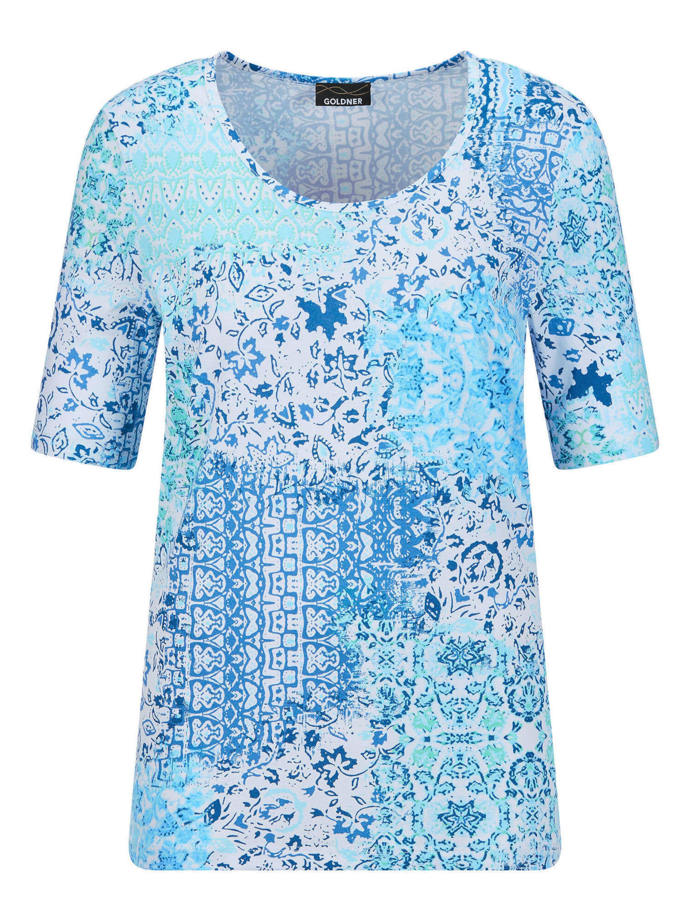 Goldner Shirt in Blau: Vorderseite