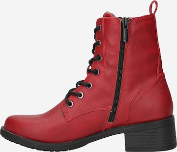 MUSTANG Lace-Up Ankle Boots in Red