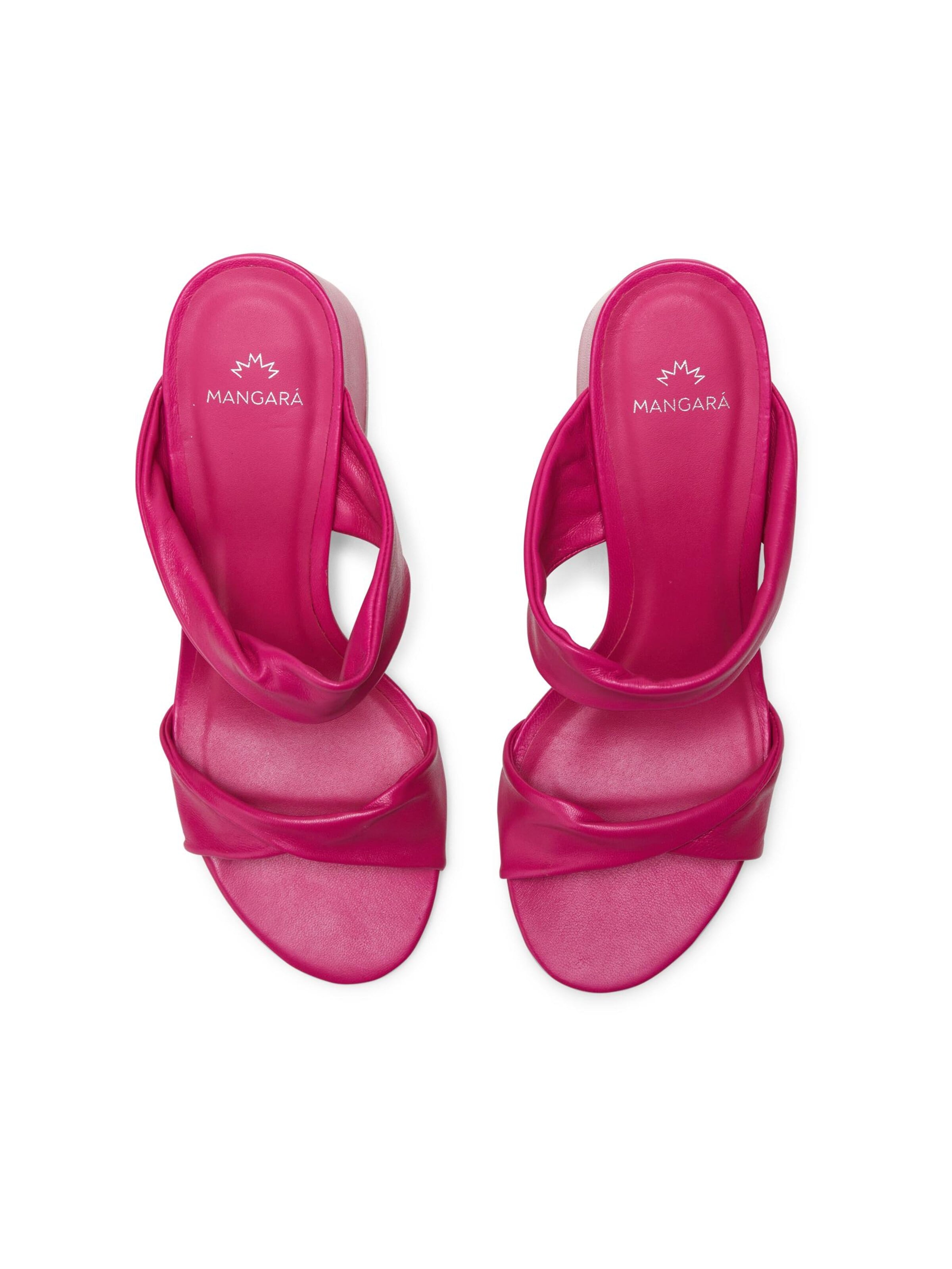 Mangara Atelier Muiltjes 'Xaxim Damen Mules Ziegenleder Pink Blockabsatz 6,5 cm' in Roze